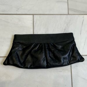 Lauren Merkin soft leather hinge clutch, black